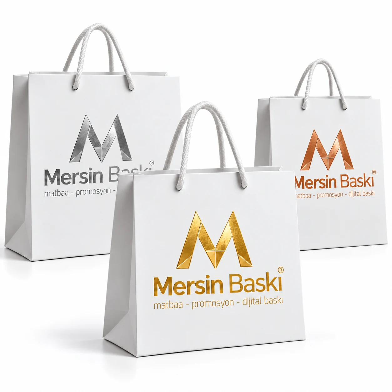 Yaldızlı Kraft Çanta – Mersin Baskı logolu ürün görseli